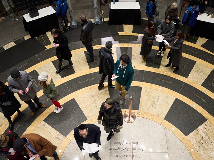Patrons walking into the Prudential Hall at NJPAC for a New Jersey Symphony performance